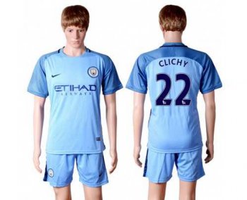 Manchester City #22 Clichy Home Soccer Club Jersey