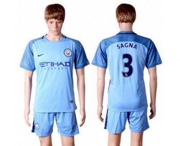 Manchester City #3 Sagna Home Soccer Club Jersey