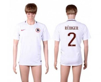 Roma #2 Rudiger Away Soccer Club Jersey