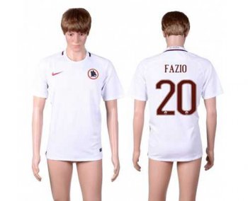 Roma #20 Fazio Away Soccer Club Jersey