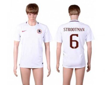 Roma #6 Strootman Away Soccer Club Jersey