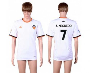 Valencia #7 A.Negredo Home Soccer Club Jersey