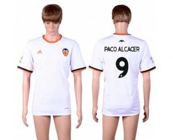 Valencia #9 Paco Alcacer Home Soccer Club Jersey