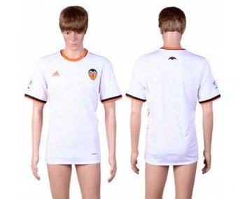 Valencia Blank Home Soccer Club Jersey