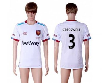 West Ham United #3 Cresswell Away Soccer Club Jersey