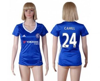 Women's Chelsea #24 Cahill Home Soccer Club Jersey