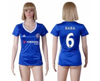 Women's Chelsea #6 Baba Home Soccer Club Jersey