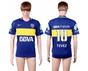 Boca Juniors #10 Tevez Home Soccer Club Jersey