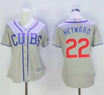 Women's Chicago Cubs #22 Jason Heyward Grey Alternate Road Stitched Baseball Jersey