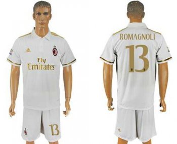 AC Milan #13 Romagnoli Away Soccer Club Jersey