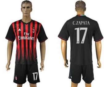 AC Milan #17 C.Zapata Home Soccer Club Jersey