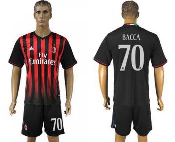 AC Milan #70 Bacca Home Soccer Club Jersey