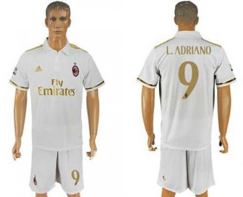 AC Milan #9 L.Adriano Away Soccer Club Jersey