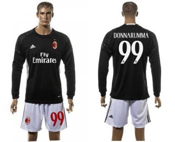 AC Milan #99 Donnarumma Black Goalkeeper Long Sleeves Soccer Club Jersey