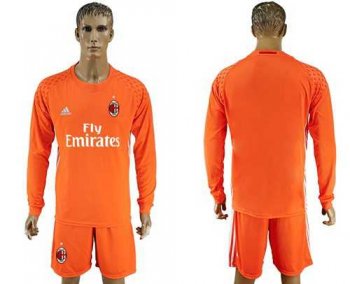 AC Milan Blank Orange Goalkeeper Long Sleeves Soccer Club Jersey