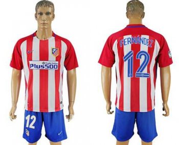 Atletico Madrid #12 Fernandez Home Soccer Club Jersey