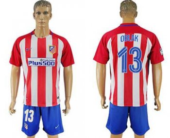 Atletico Madrid #13 Oblak Home Soccer Club Jersey