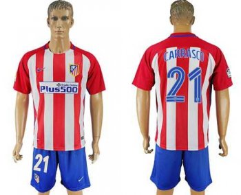 Atletico Madrid #21 Carrasco Home Soccer Club Jersey