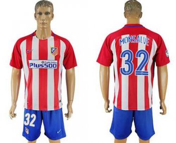 Atletico Madrid #32 Monsalve Home Soccer Club Jersey