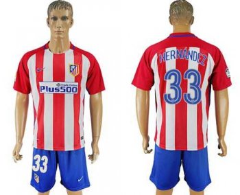 Atletico Madrid #33 Hernandez Home Soccer Club Jersey