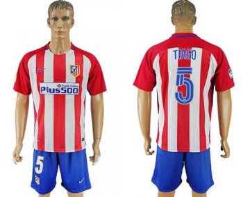 Atletico Madrid #5 Tiago Home Soccer Club Jersey