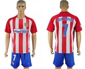 Atletico Madrid #7 Griezmann Home Soccer Club Jersey