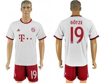 Bayern Munchen #19 Gotze White Soccer Club Jersey