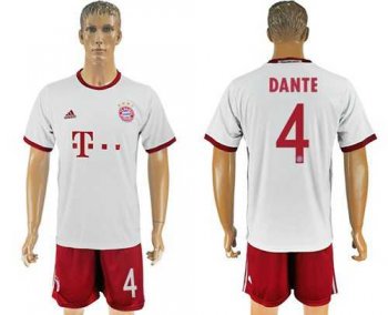 Bayern Munchen #4 Dante White Soccer Club Jersey