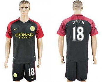 Manchester City #18 Delph Away Soccer Club Jersey