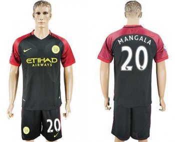 Manchester City #20 Mangala Away Soccer Club Jersey