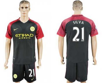 Manchester City #21 Silva Away Soccer Club Jersey