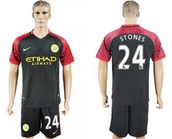 Manchester City #24 Stones Away Soccer Club Jersey