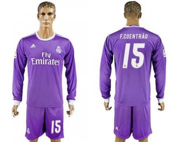 Real Madrid #15 F.Coentrao Away Long Sleeves Soccer Club Jersey