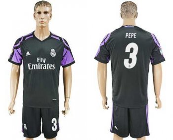 Real Madrid #3 Pepe Sec Away Soccer Club Jersey