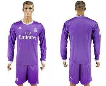 Real Madrid Blank Away Long Sleeves Soccer Club Jersey