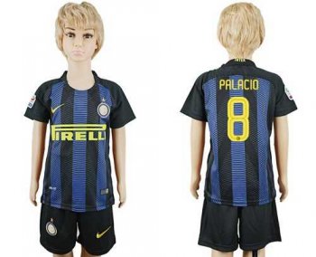 Inter Milan #8 Palacio Home Kid Soccer Club Jersey