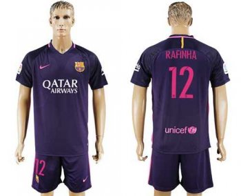 Barcelona #12 Rafinha Away Soccer Club Jersey