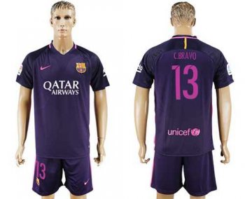 Barcelona #13 C.Bravo Away Soccer Club Jersey