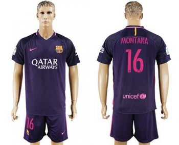 Barcelona #16 Montana Away Soccer Club Jersey