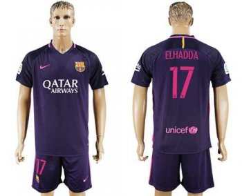 Barcelona #17 Elhadda Away Soccer Club Jersey