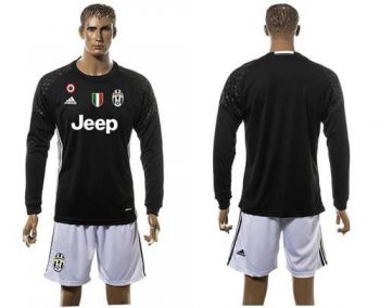 Juventus Blank Black Goalkeeper Long Sleeves Soccer Club Jersey