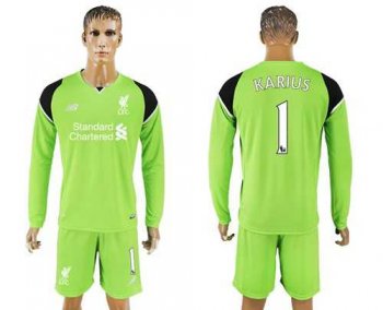 Liverpool #1 Karius Green Goalkeeper Long Sleeves Soccer Club Jersey