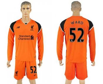 Liverpool #52 Ward Orange Goalkeeper Long Sleeves Soccer Club Jersey