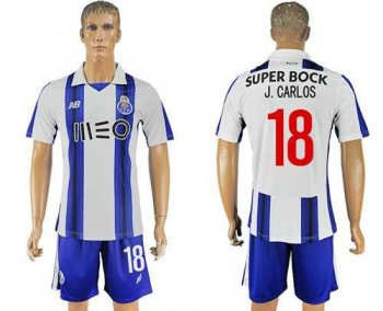 Oporto #18 J.Carlos Home Soccer Club Jersey