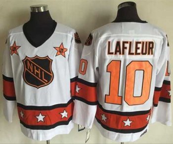 Montreal Canadiens #10 Guy Lafleur White Orange All Star CCM Throwback Stitched NHL Jersey