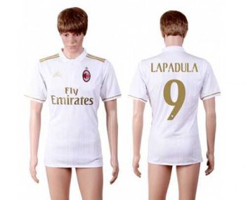 AC Milan #9 Lapadula Away Soccer Club Jersey