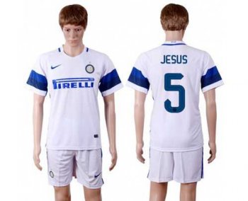 Inter Milan #5 Jesus White Away Soccer Club Jersey