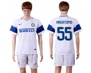 Inter Milan #55 Nagatomo White Away Soccer Club Jersey