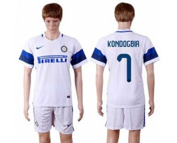 Inter Milan #7 Kondogbia White Away Soccer Club Jersey