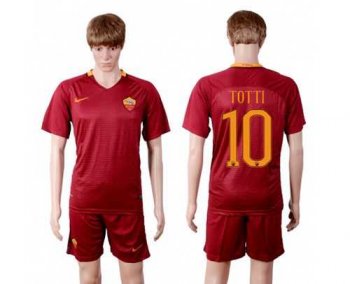 Roma #10 Totti Red Home Soccer Club Jersey